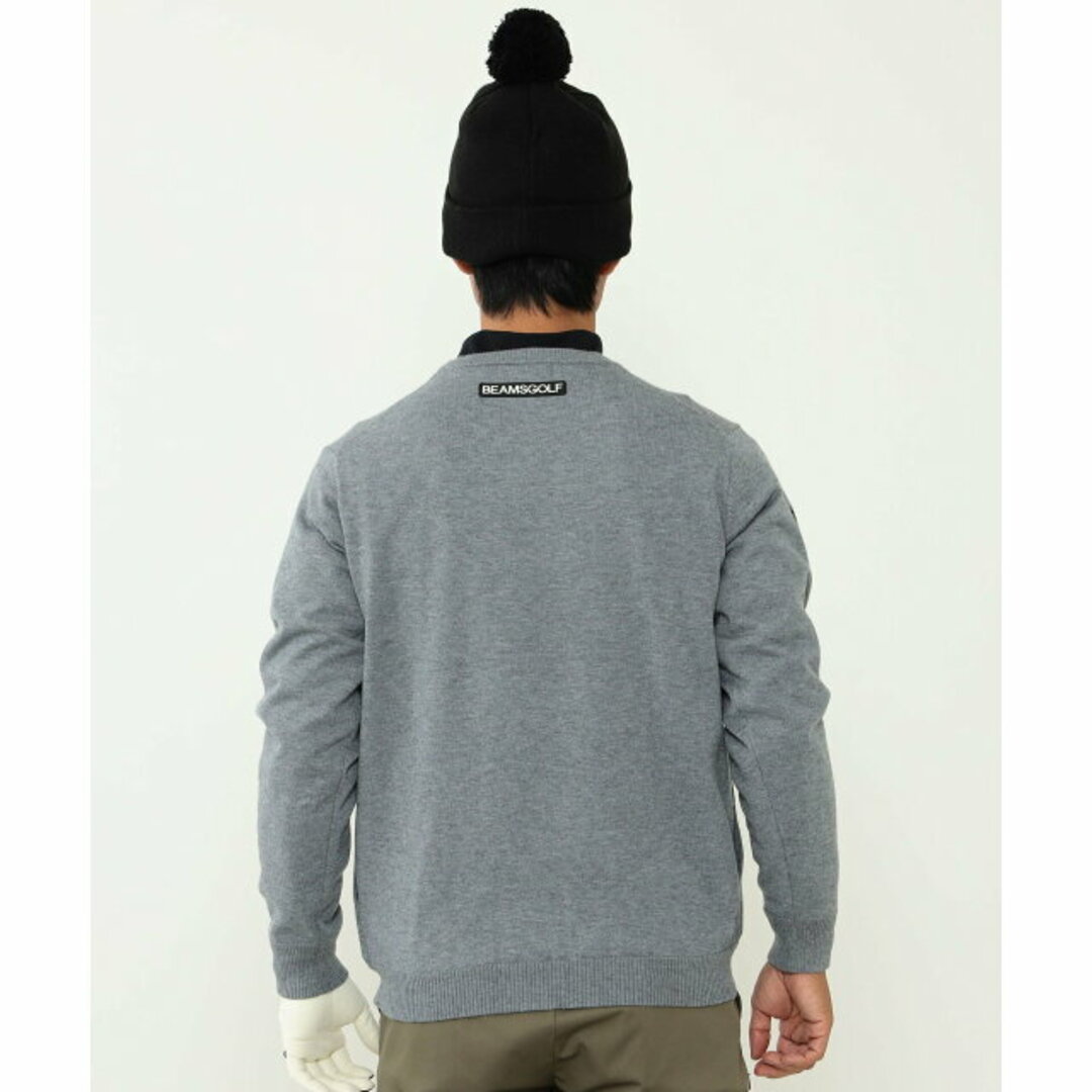 【GREY】BEAMS GOLF ORANGE LABEL / 裏地付き ケーブルポケットニット