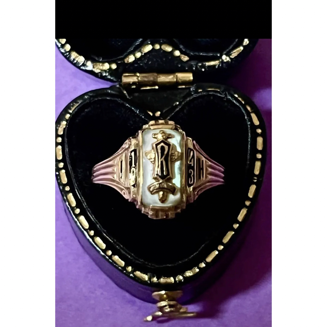 【レア美品☆彡】JOSTEN ジャスティン 黒蝶貝 カレッジリング 1943