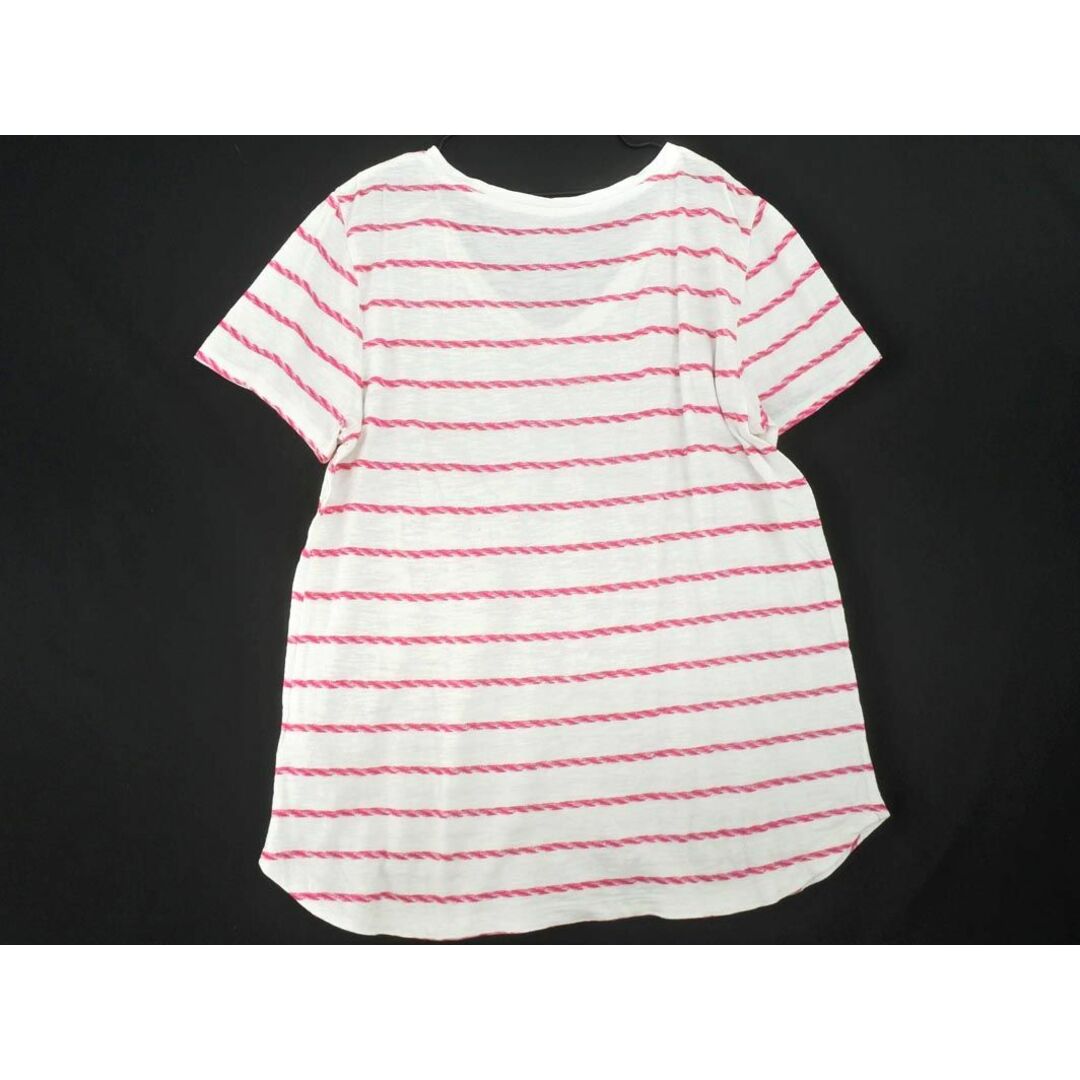 TOMMY HILFIGER(トミーヒルフィガー)のTOMMY HILFIGER トミーヒルフィガー Vネック ボーダー 半袖 Tシャツ sizeM/白 ■◆ レディース レディースのトップス(Tシャツ(半袖/袖なし))の商品写真