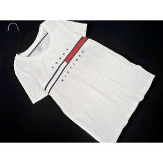 トミーヒルフィガー(TOMMY HILFIGER)のTOMMY HILFIGER トミーヒルフィガー ロゴ Tシャツ sizeXS/白 ■◆ レディース(Tシャツ(半袖/袖なし))