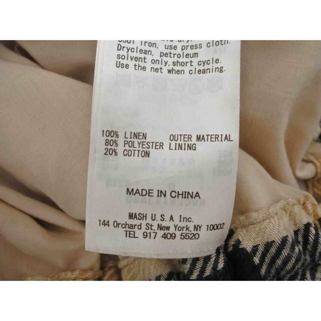 Mila Owen(ミラオーウェン)のミラオーウェン リネン100% チェック マキシ スカート size0/ベージュｘ紺 ■◆ レディース レディースのスカート(ロングスカート)の商品写真