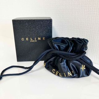 セリーヌ(celine)のCELINE セリーヌ 巾着ポーチ サテン ブラック 黒(ポーチ)