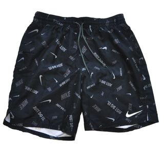 ナイキ(NIKE)のJUST DO IT MONOGRAM SWIM SHORTS BLACK  (水着)