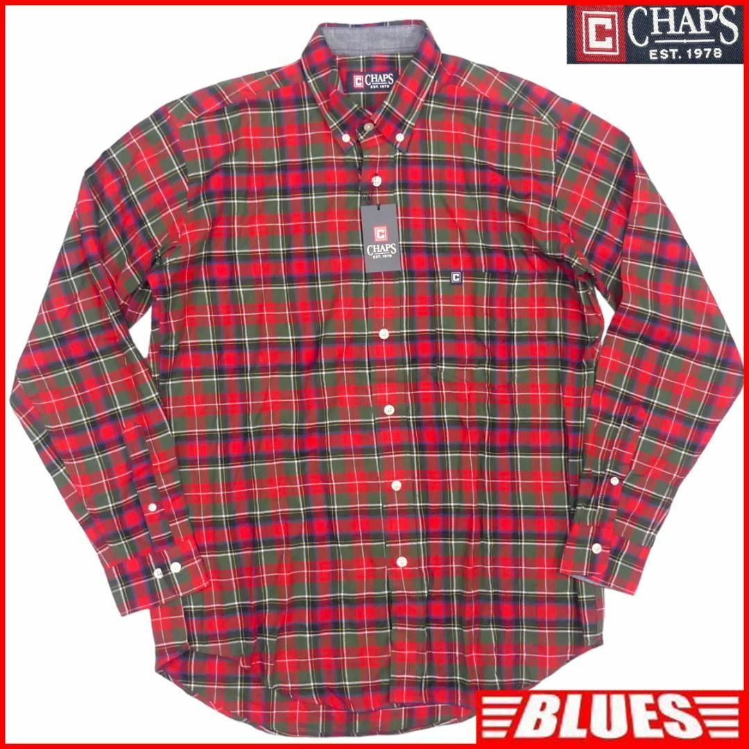 CHAPS(チャップス)の未使用 シャツ CHAPS チャップス XL メンズ 長袖 赤 TY2531 メンズのトップス(シャツ)の商品写真