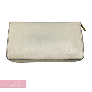 セリーヌ(celine)のCELINE Large Zipped Wallet セリーヌ ラージジップウォレット 長財布 ラウンドジップ ライトベージュ アイボリー【230803】【中古-C】【me04】(折り財布)