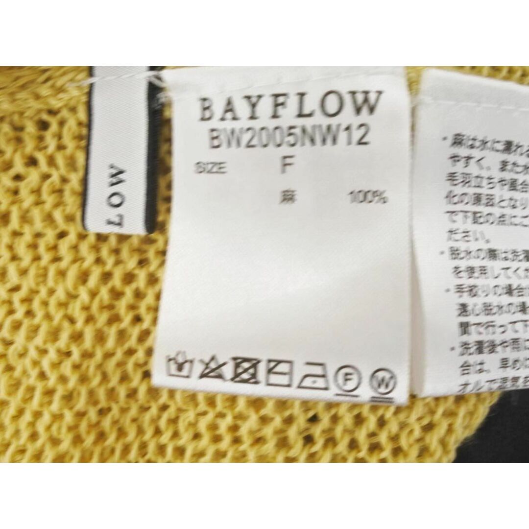 BAYFLOW(ベイフロー)のベイフロー リネン100% サマー ニット セーター sizeF/黄 ■◆ レディース レディースのトップス(ニット/セーター)の商品写真