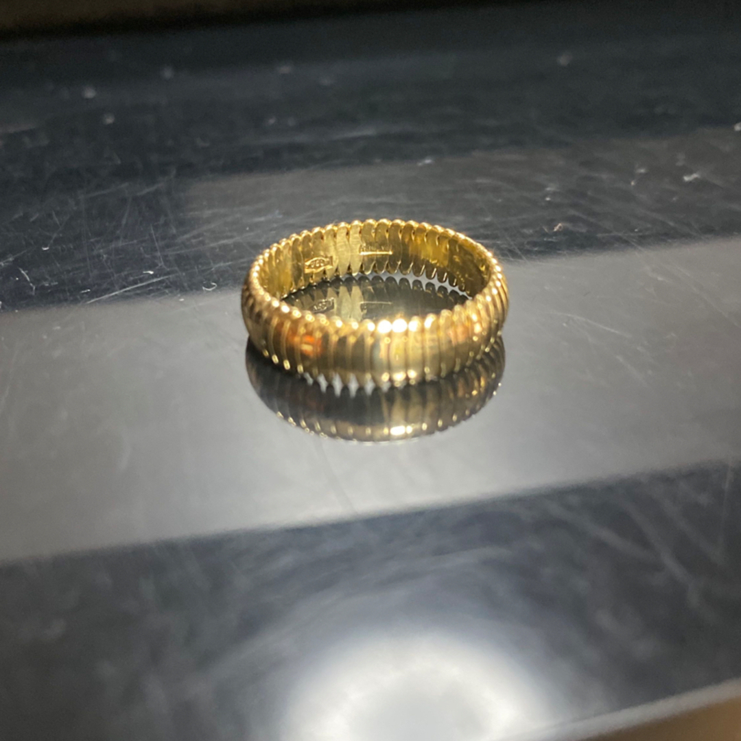 高級 美品 デザインリング 9号 k18750 指輪-