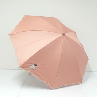 ポールアンドジョー(PAUL & JOE)の晴雨兼用日傘 PAUL&JOR ACCESSOIRES ポールアンドジョー USED美品 サングラスキャット ネコ刺繍 遮光生地 ピンク 50cm S A0011(傘)