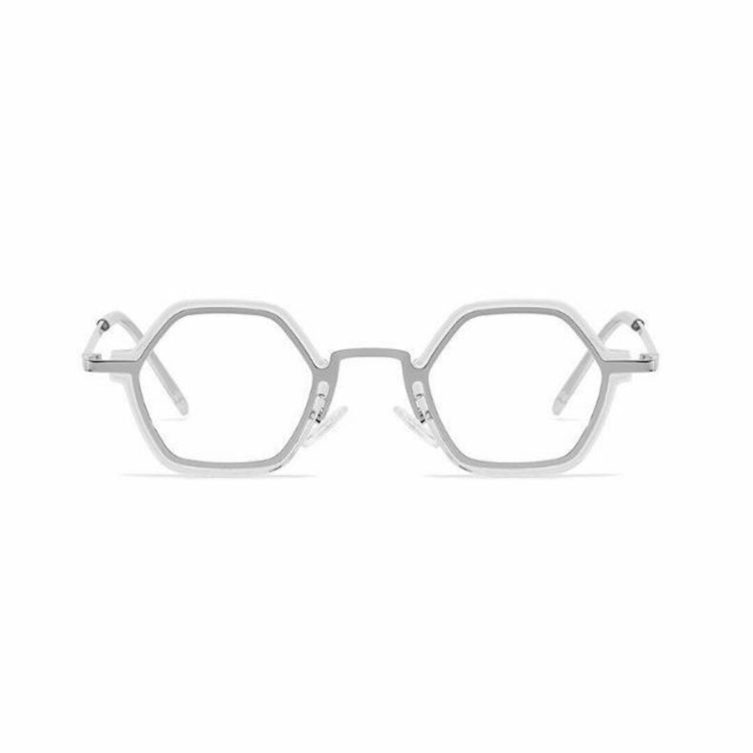 Six Wire シックスワイア 多角形 メガネ クリア×シルバー 透明  メンズのファッション小物(サングラス/メガネ)の商品写真
