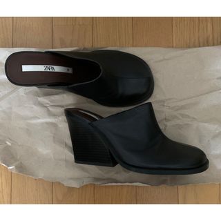 ザラ(ZARA)のZARA ザラ　本革　ミュール　美品38(ミュール)