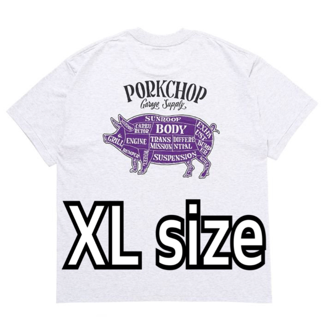 PORKCHOP ポークチョップ PORK BACK TEE グレー XLサイズ - Tシャツ