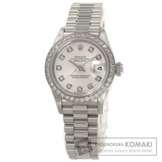 ロレックス(ROLEX)のROLEX 79136G デイトジャスト 10P ダイヤモンド 腕時計 PT PT ダイヤモンド レディース(腕時計)