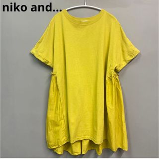 ニコアンド(niko and...)のニコアンド ペプラム Tシャツ　イエロー　チュニック　カットソー　(チュニック)