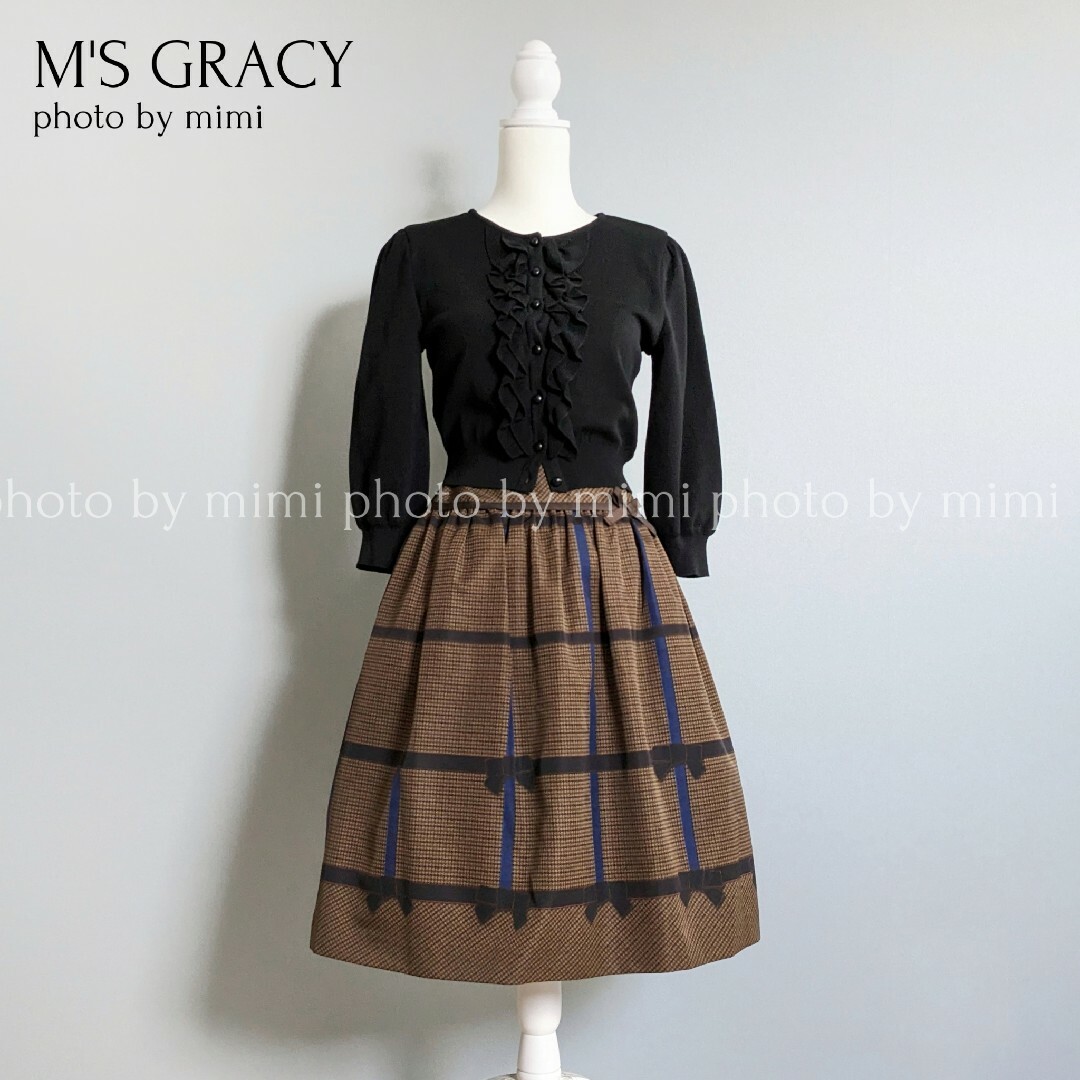 M'S GRACY*WEB掲載*チェックリボンスカート