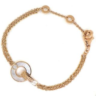 ブルガリ(BVLGARI)のブルガリ BVLGARI ブレスレット ブルガリ・ブルガリ オープンワーク SM 357315 サークル ホワイト シェル 1ポイント ダイヤモンド 0.06ct K18PG 【中古】(ブレスレット/バングル)