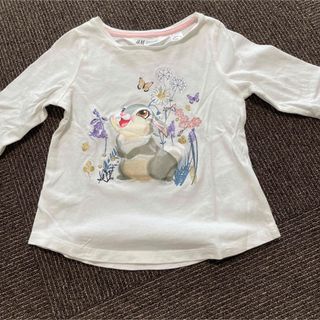 新品エイチアンドエムH\u0026Mうさぎ蝶レース長袖Tシャツ135-140cm花畑ロンT