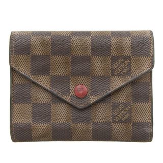 ルイヴィトン(LOUIS VUITTON)の【本物保証】 ルイヴィトン LOUIS VUITTON ダミエ ポルトフォイユ ヴィクトリーヌ 三つ折り財布 エベヌ N41659(財布)