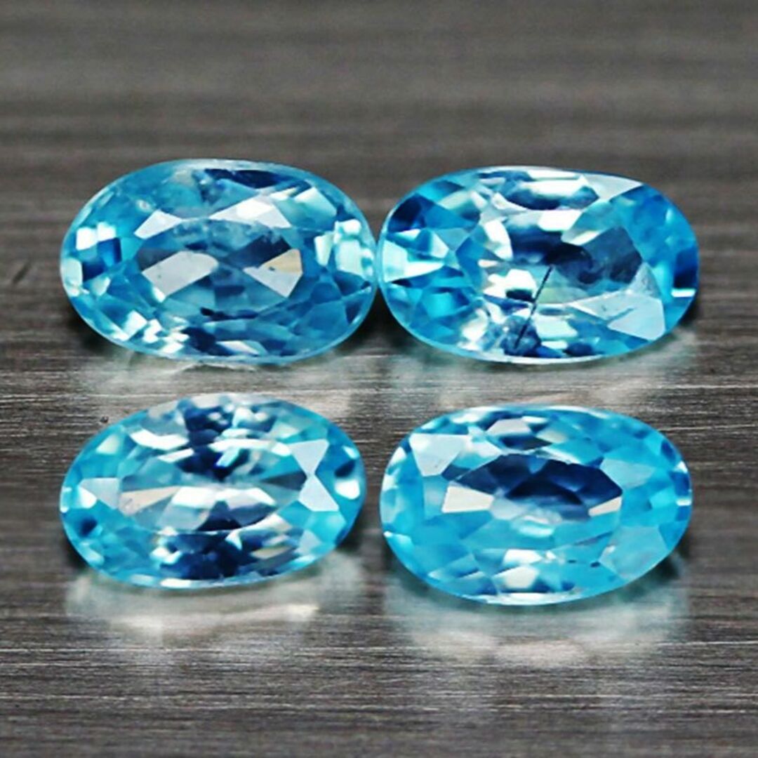 ✨天然🤷‍♂️ブルージルコン🤷‍♂️ 1.52ct(4pcs) 🎶ケース付 レディースのアクセサリー(その他)の商品写真