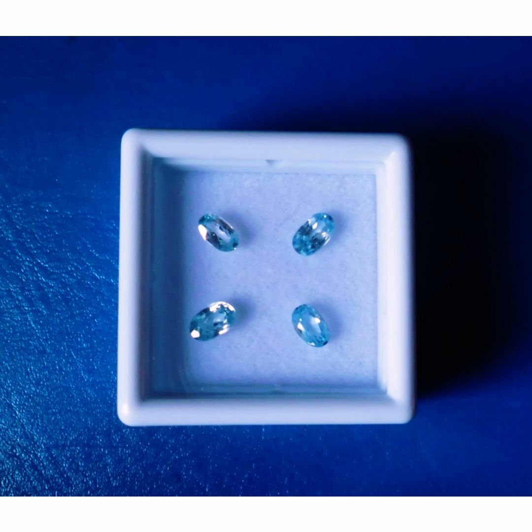 ✨天然🤷‍♂️ブルージルコン🤷‍♂️ 1.52ct(4pcs) 🎶ケース付 レディースのアクセサリー(その他)の商品写真