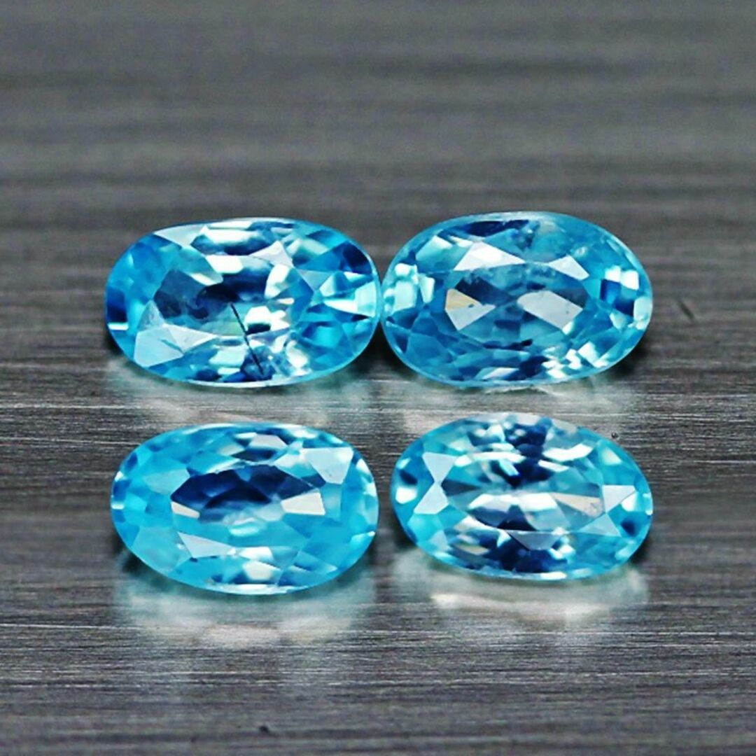 ✨天然🤷‍♂️ブルージルコン🤷‍♂️ 1.52ct(4pcs) 🎶ケース付 レディースのアクセサリー(その他)の商品写真