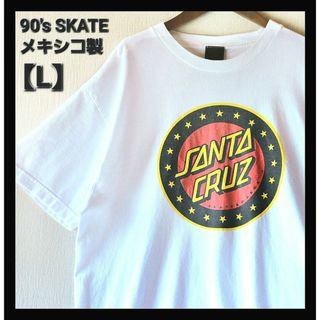 サンタクルーズ(Santa Cruz)の古着★サンタクルーズ メキシコ製 スケーター 横乗り系 ビッグロゴ 白 Tシャツ(Tシャツ/カットソー(半袖/袖なし))