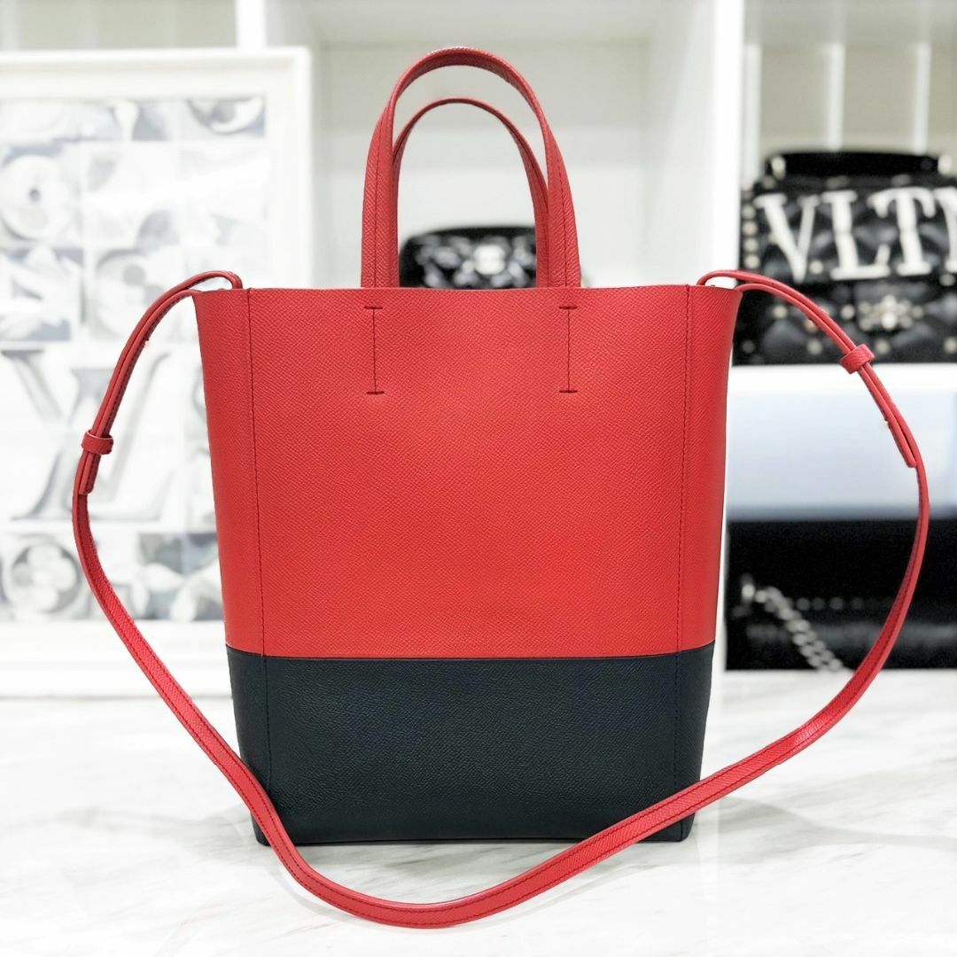 セリーヌ CELINE 2way トートバッグ バイカラー バーティカルカバ-