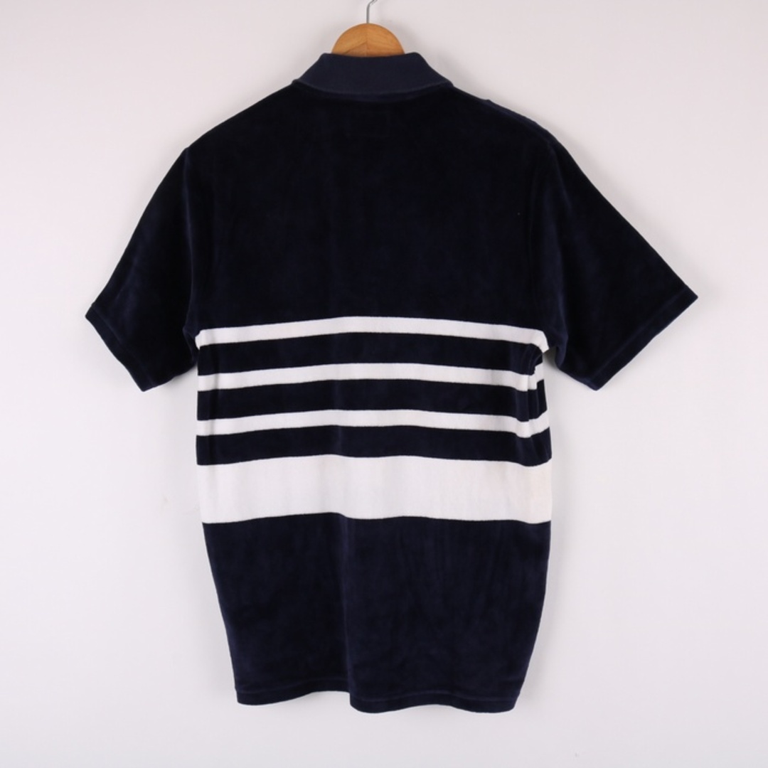 ベロア” STUSSY 刺繍ロゴ ボーダーカットソー 黒 白 M - スウェット