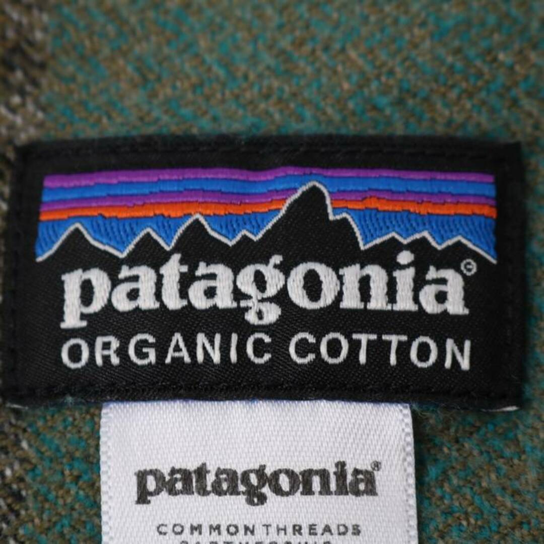 patagonia(パタゴニア)のパタゴニア フランネルシャツ 長袖 オーガニックコットン チェック トップス メンズ XSサイズ グリーン patagonia メンズのトップス(シャツ)の商品写真