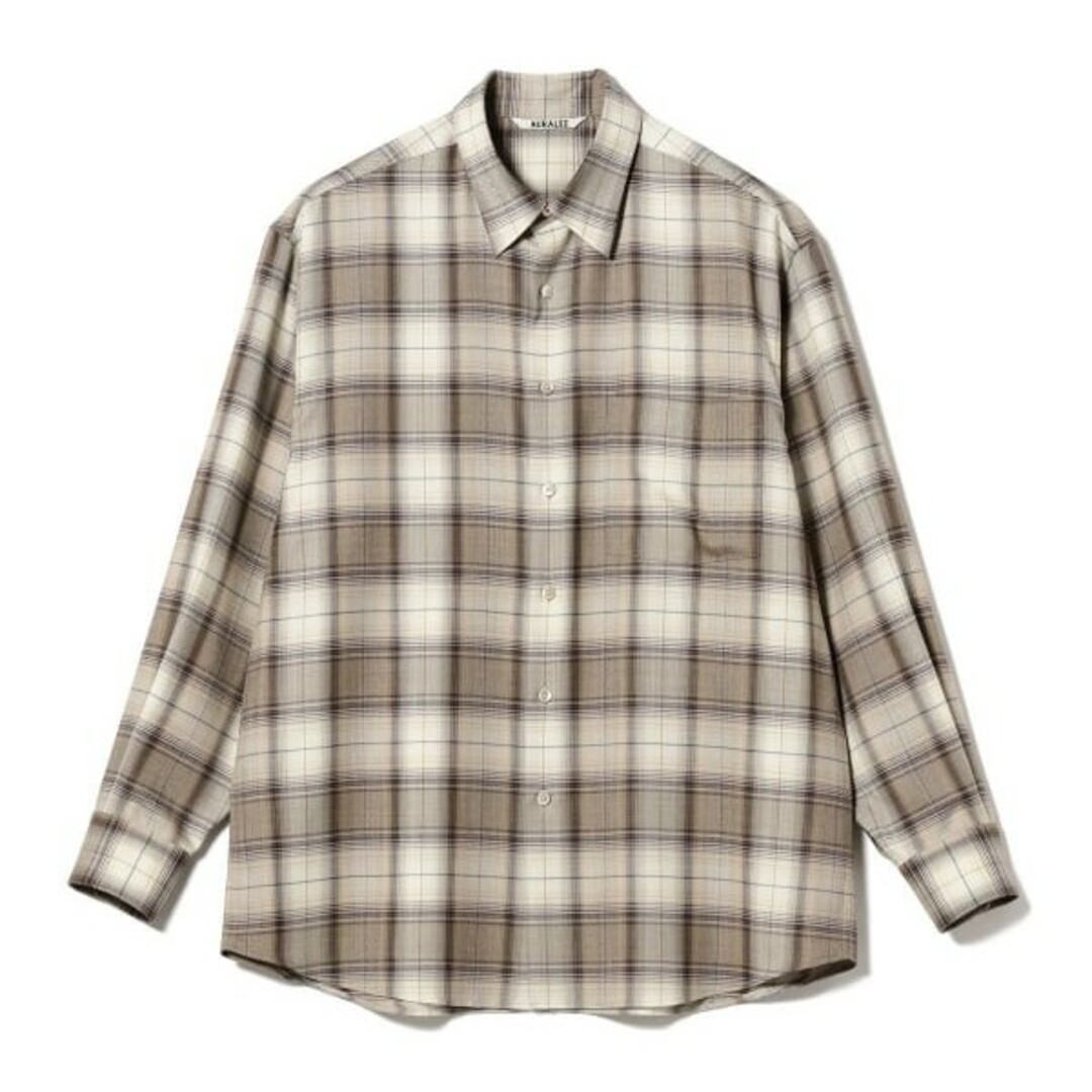 Auralee SUPER LIGHT WOOL CHECK SHIRTS