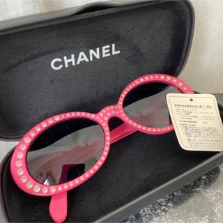 シャネル(CHANEL)のシャネル ヴィンテージ サングラス メガネ ピンク ラインストーン(サングラス/メガネ)