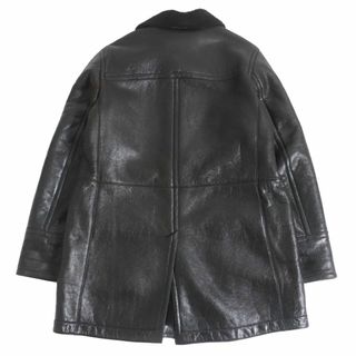 極美品□PRADA/プラダ 無地 羊革 シープスキン ムートンコート/ロングコート ダークブラウン系 50 イタリア製 正規品 メンズ 寒い時期に◎