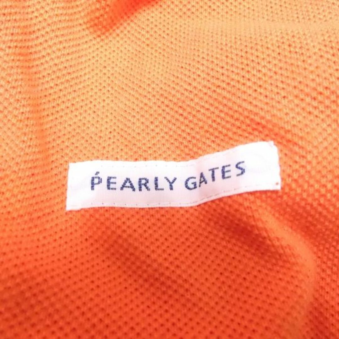 PEARLY GATES(パーリーゲイツ)の美品 PEARLY GATES パーリーゲイツ 055-9160208 半袖ポロシャツ 1点 オレンジ 0(S相当） コットン100％ 30周年 PG ニコちゃん ゴルフウェア レディース AU1869A21  スポーツ/アウトドアのゴルフ(ウエア)の商品写真