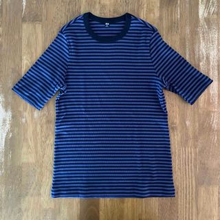 ユニクロ(UNIQLO)の中古　UNIQLOリブボーダークルーネックTシャツ(Tシャツ(半袖/袖なし))