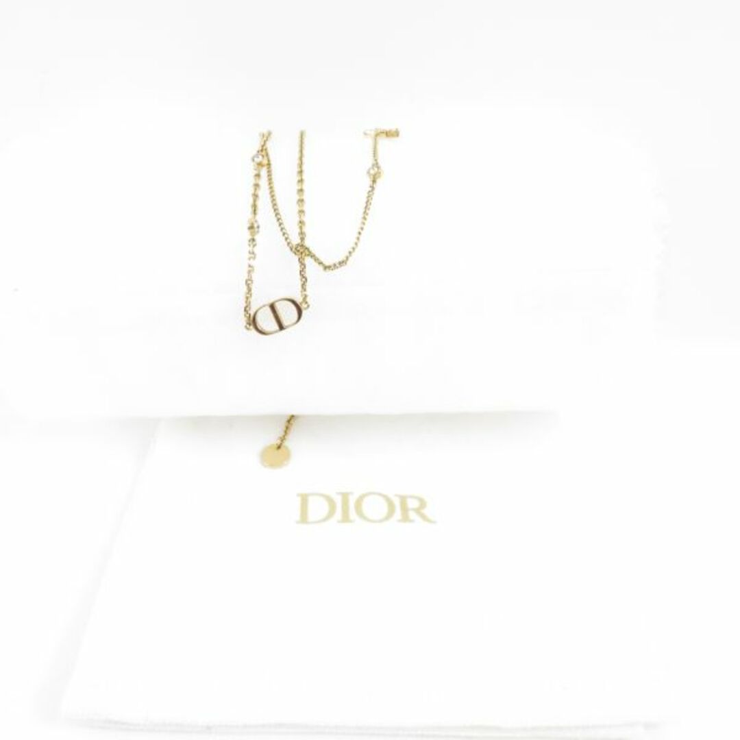 美品 Christian Dior ディオール PETIT CD ダブル ネックレス メタル クリスタル ネックレス 1点 ゴールド プチ CD レディース AM4510C