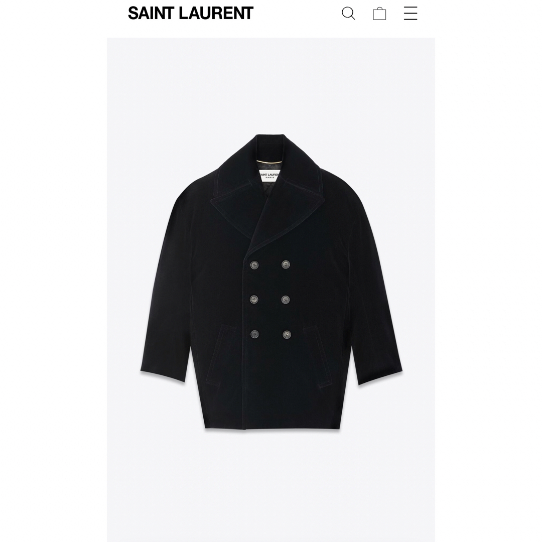 Saint Laurent(サンローラン)のSAINT LAURENT☆新品☆YSL オーバーサイズピーコート表参道店購入 レディースのジャケット/アウター(ピーコート)の商品写真