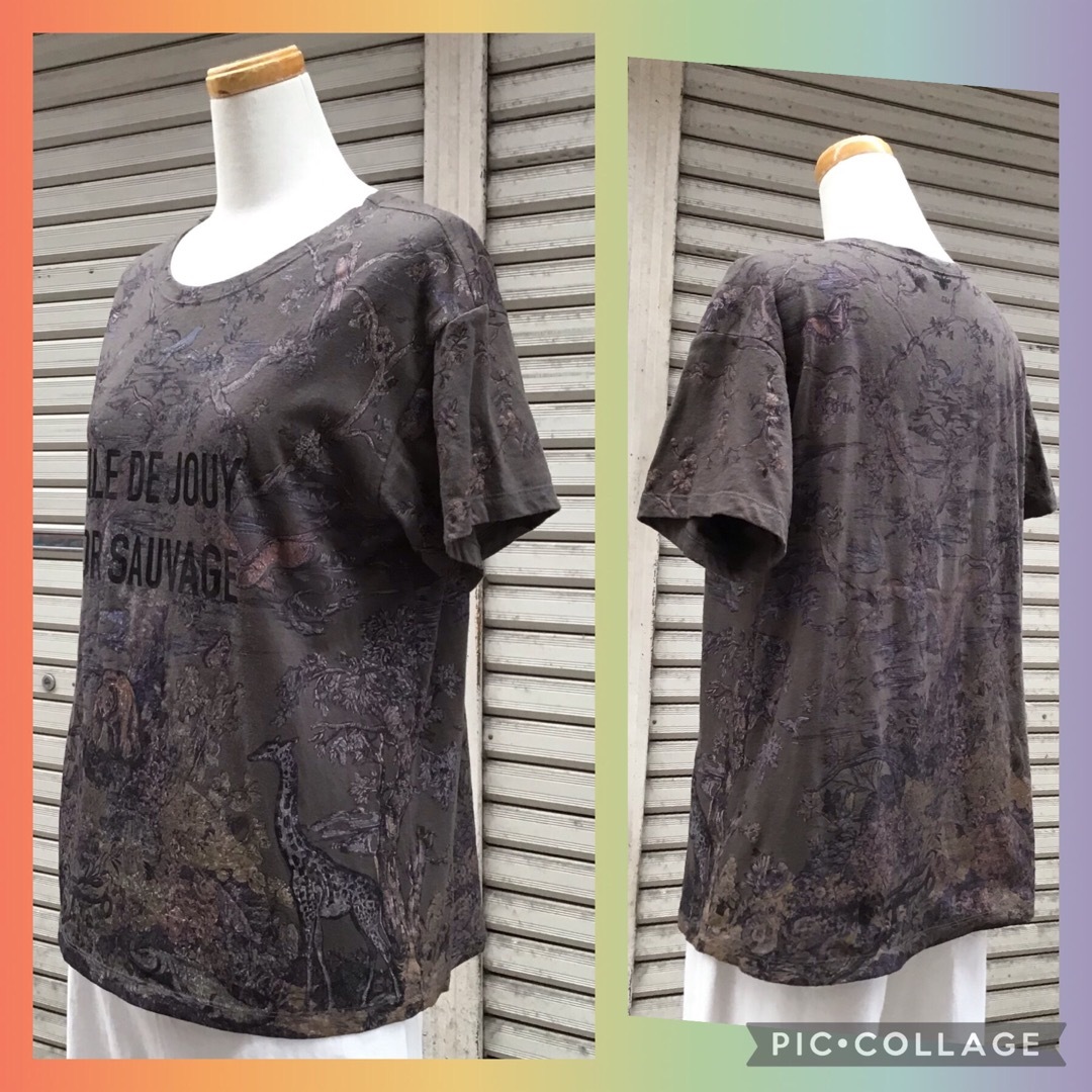 50㎝着丈????　クリスチャンディオール　DIOR SAUVAGE プリントTシャツ　カーキ