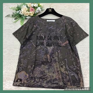 50㎝着丈????　クリスチャンディオール　DIOR SAUVAGE プリントTシャツ　カーキ