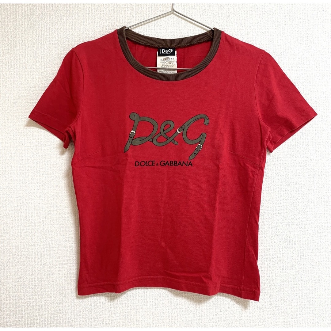 DOLCE&GABBANA(ドルチェアンドガッバーナ)のドルチェアンドガッバーナ Tシャツ 半袖 XS レッド ドルガバ かわいい 美品 メンズのトップス(Tシャツ/カットソー(半袖/袖なし))の商品写真