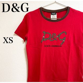 ドルチェアンドガッバーナ(DOLCE&GABBANA)のドルチェアンドガッバーナ Tシャツ 半袖 XS レッド ドルガバ かわいい 美品(Tシャツ/カットソー(半袖/袖なし))