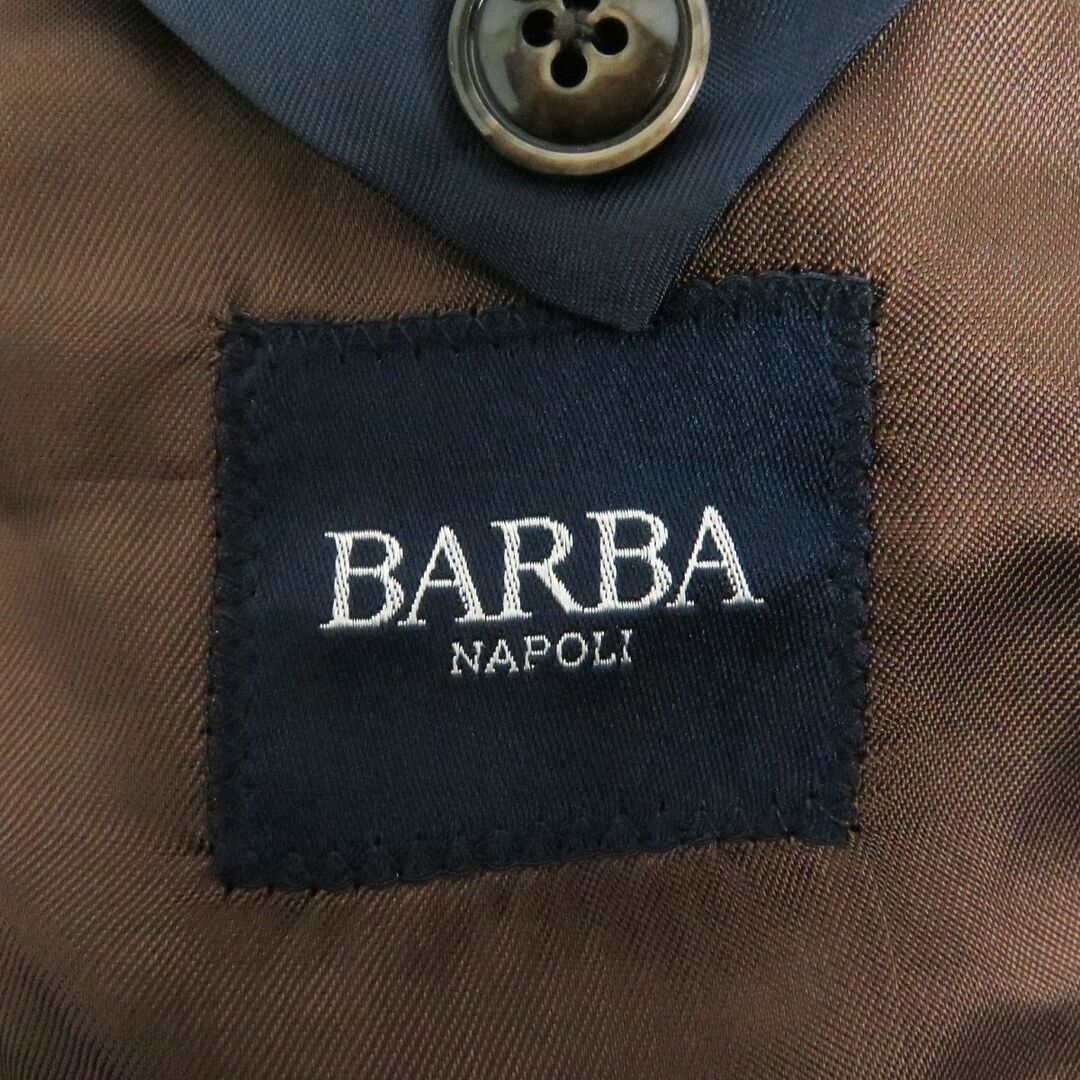 極美品□BARBA/バルバ ストライプ柄 ウール100％ シングルスーツ ブレザー/スラックス 上下セットアップ ダークグレー 44 伊製 正規品