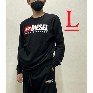 ディーゼル(DIESEL)のディーゼル　長袖Tシャツ 20A23　L　ブラック　新品　ロゴ　A03768(Tシャツ/カットソー(七分/長袖))