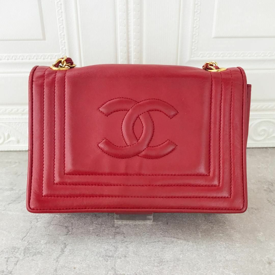美品❤️正規品❤️ シャネル チェーンショルダー ココマーク レッド ココマーク