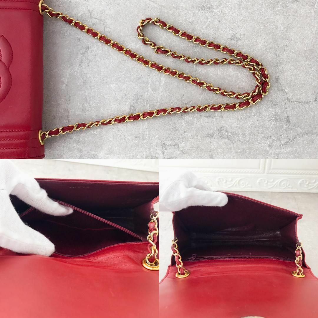 美品❤️正規品❤️ シャネル チェーンショルダー ココマーク レッド ココマーク