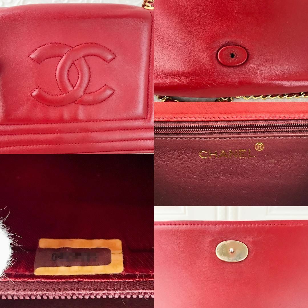 美品❤️正規品❤️ シャネル チェーンショルダー ココマーク レッド ココマーク