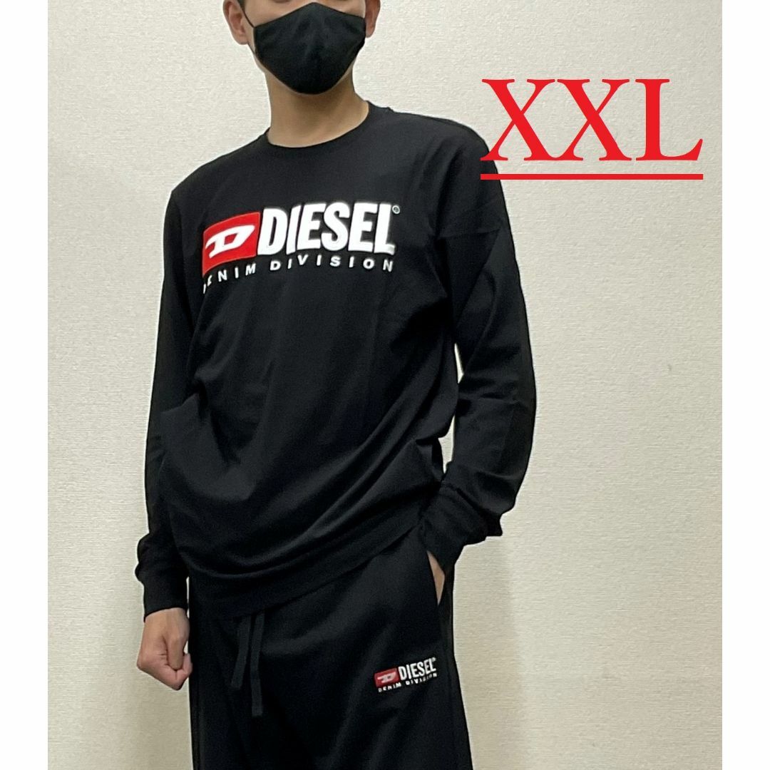 ディーゼル　長袖Tシャツ 20A23　XXL　ブラック　新品　ロゴ　A03768