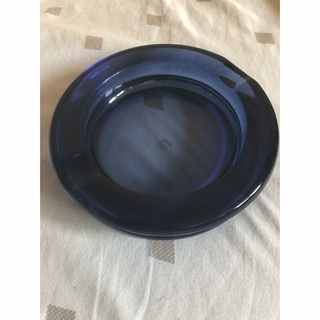 ガラス　ブルー　灰皿(灰皿)