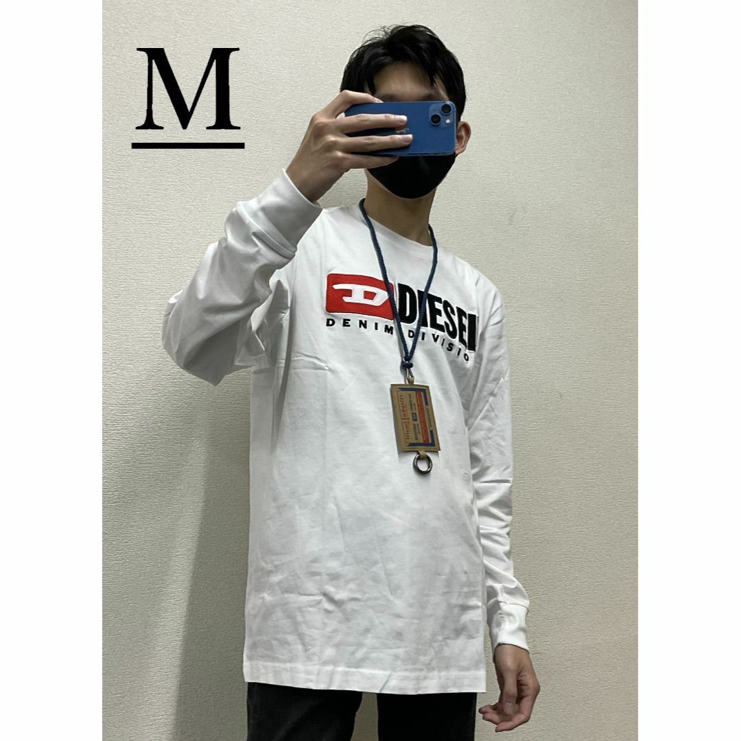 ディーゼル　長袖Tシャツ 20B23　M　ホワイト　新品　ロゴ　A03768