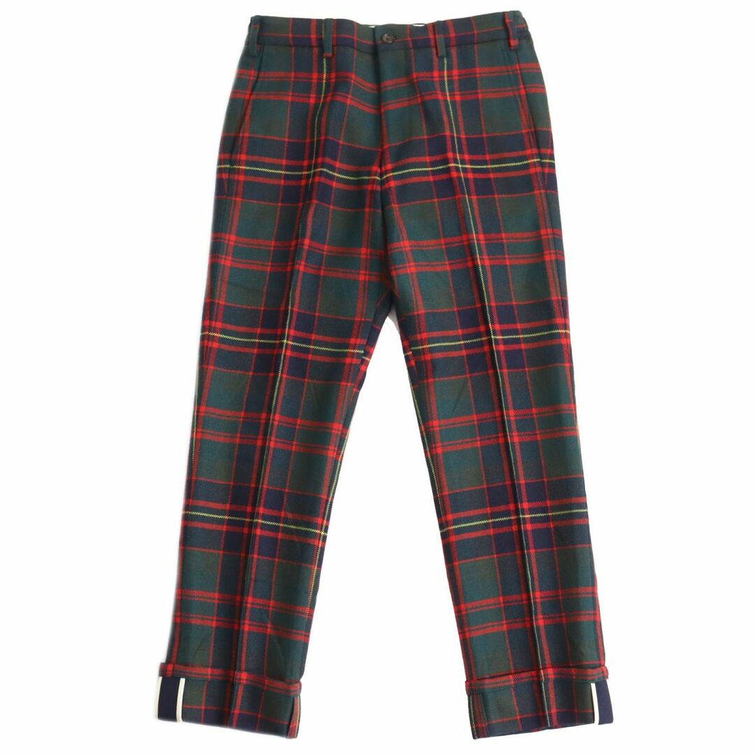 極美品●2018年製 GUCCI グッチ タータンチェックウールパンツ 521858 スラックス/トラウザー グリーン系×レッド系 44 伊製 正規品 | フリマアプリ ラクマ