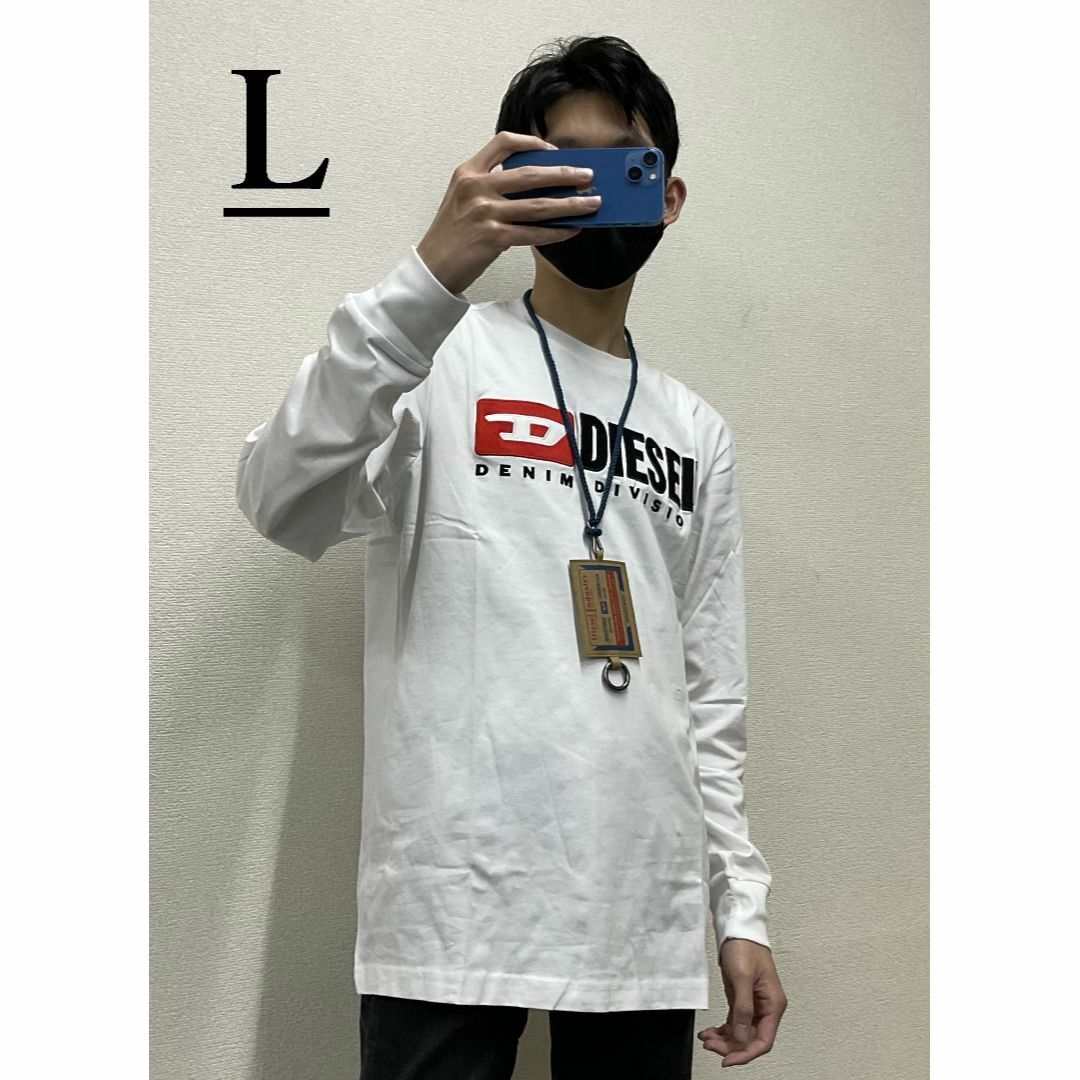 ディーゼル　長袖Tシャツ 20B23　L　ホワイト　新品　ロゴ　A03768