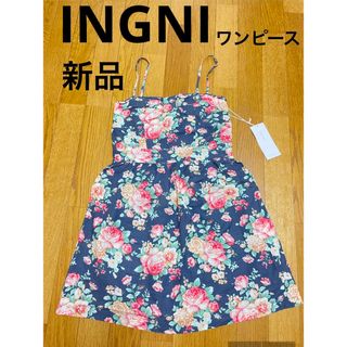 イング(INGNI)の新品　INGNI イング　ミニワンピース　花柄　バストリボン切替え　ギャル　M(ミニワンピース)